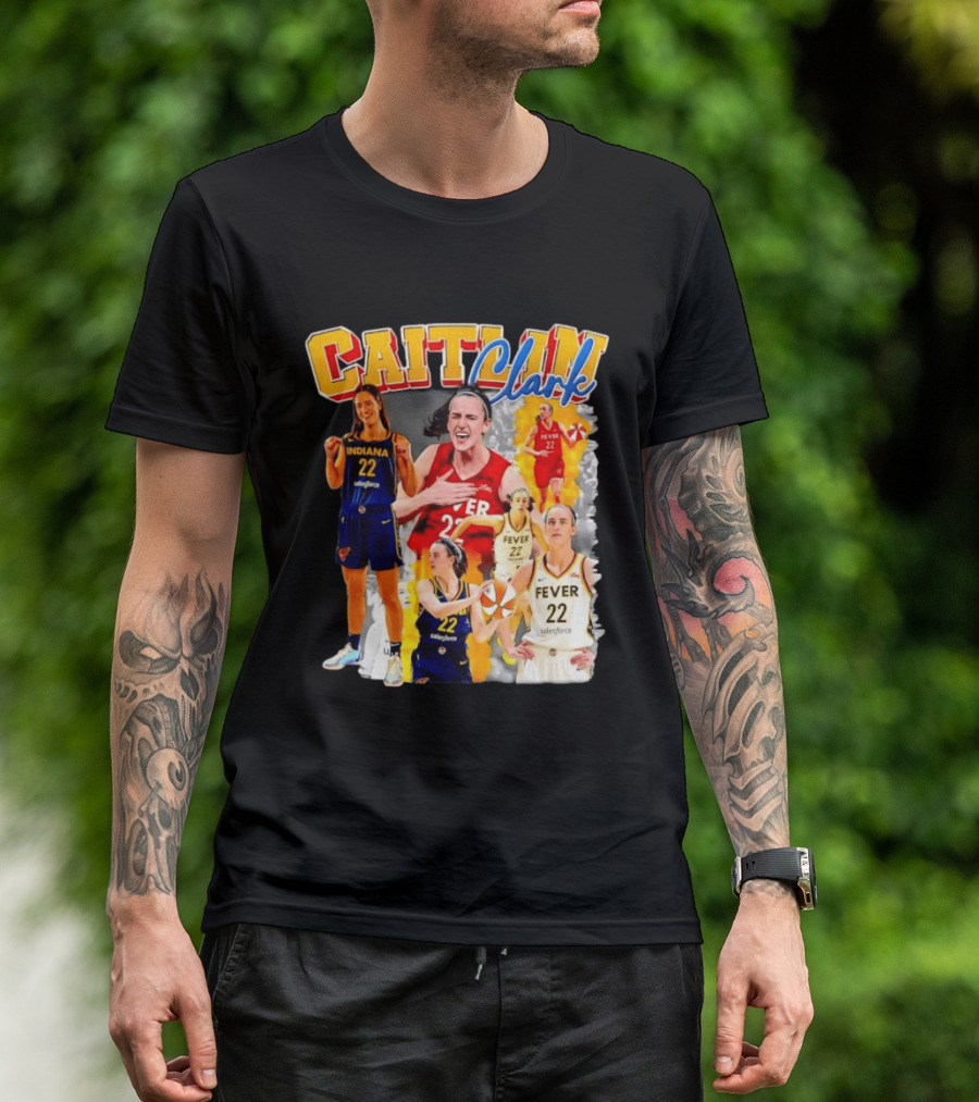 Caitlin Clark Indiana Fever 22 Basketball Athlete Action Montages T-Shirt