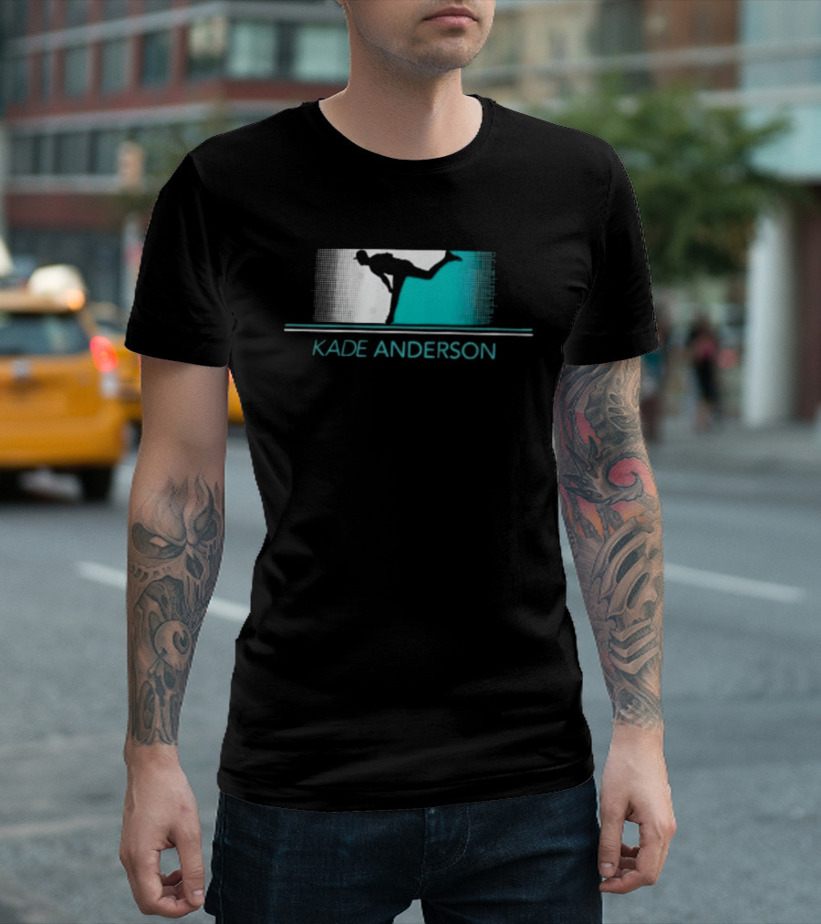 Kade Anderson Baseball Pitcher Halftone Teal T-Shirt