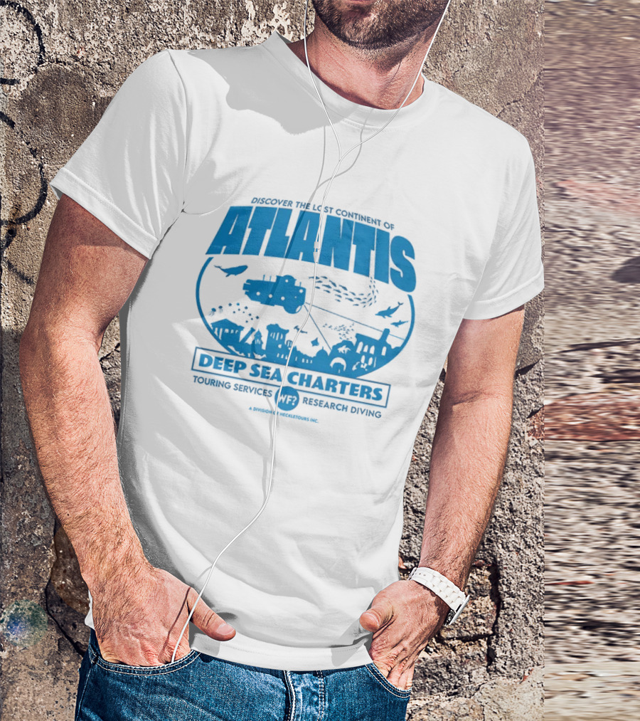 Atlantis Deep Sea Charters Heckletours Discover The Lost Continent Scuba Services Research Diving T-Shirt