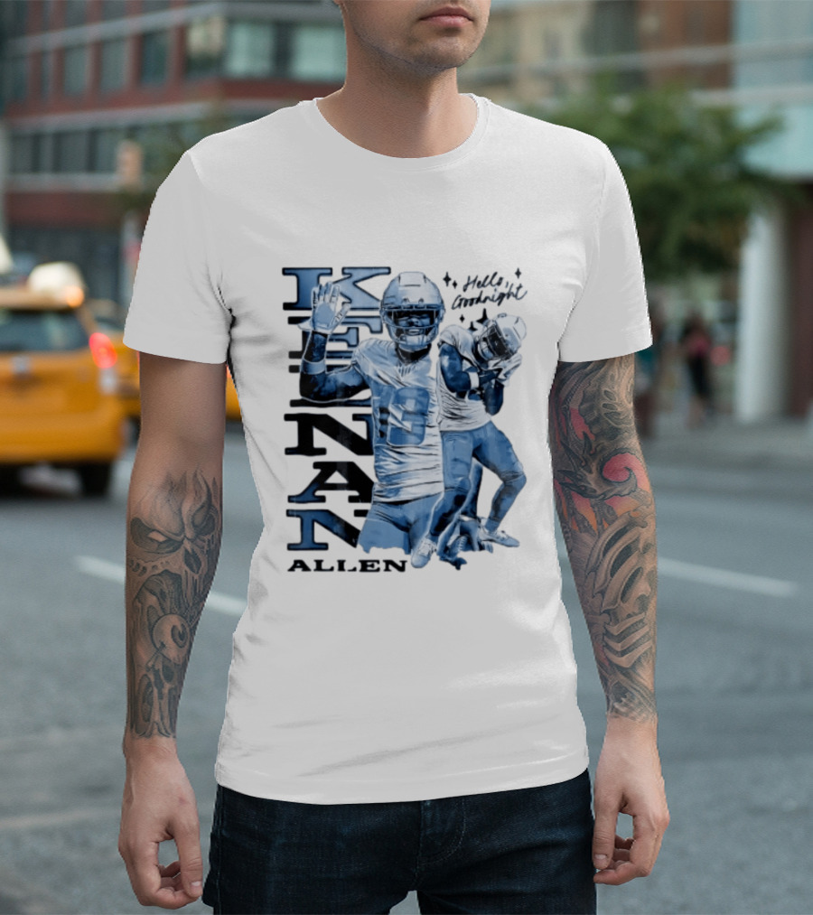 Los Angeles Chargers Keenan Allen Hello Goodnight Waving Sleeping Pose T-Shirt