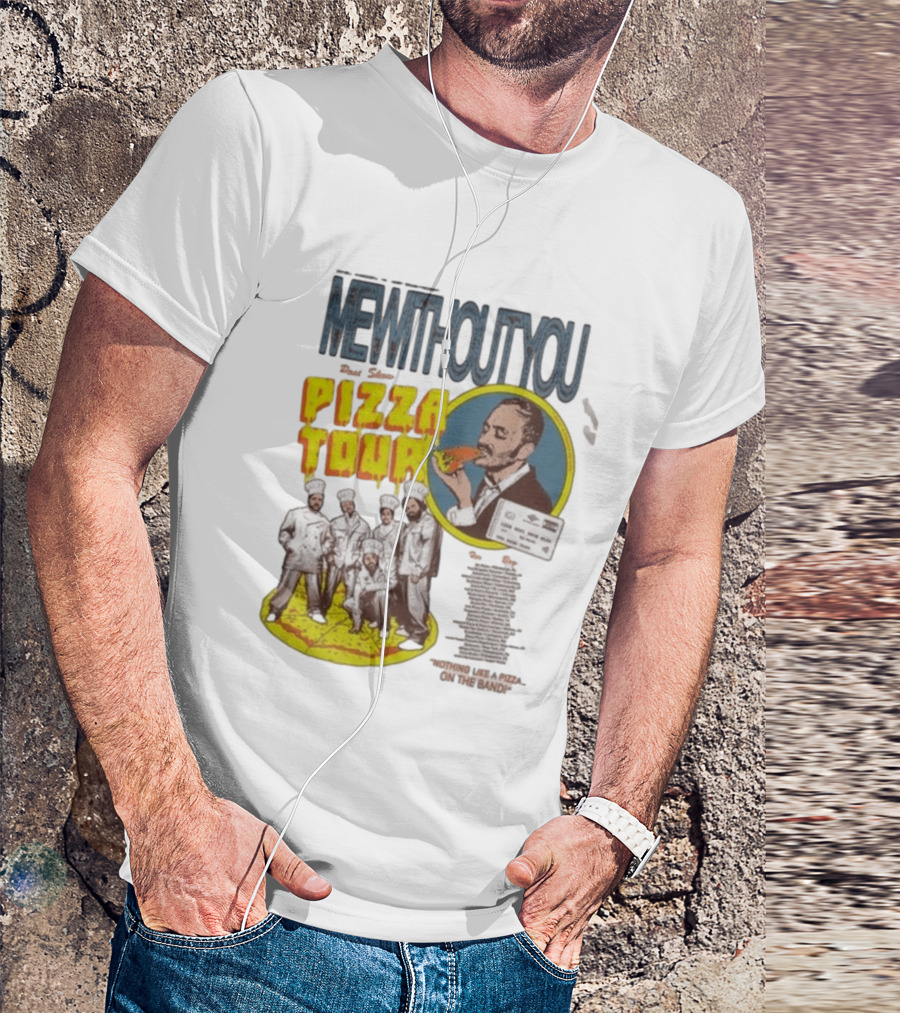 MeWithoutYou Pizza Tour Band Eating Slice T-Shirt