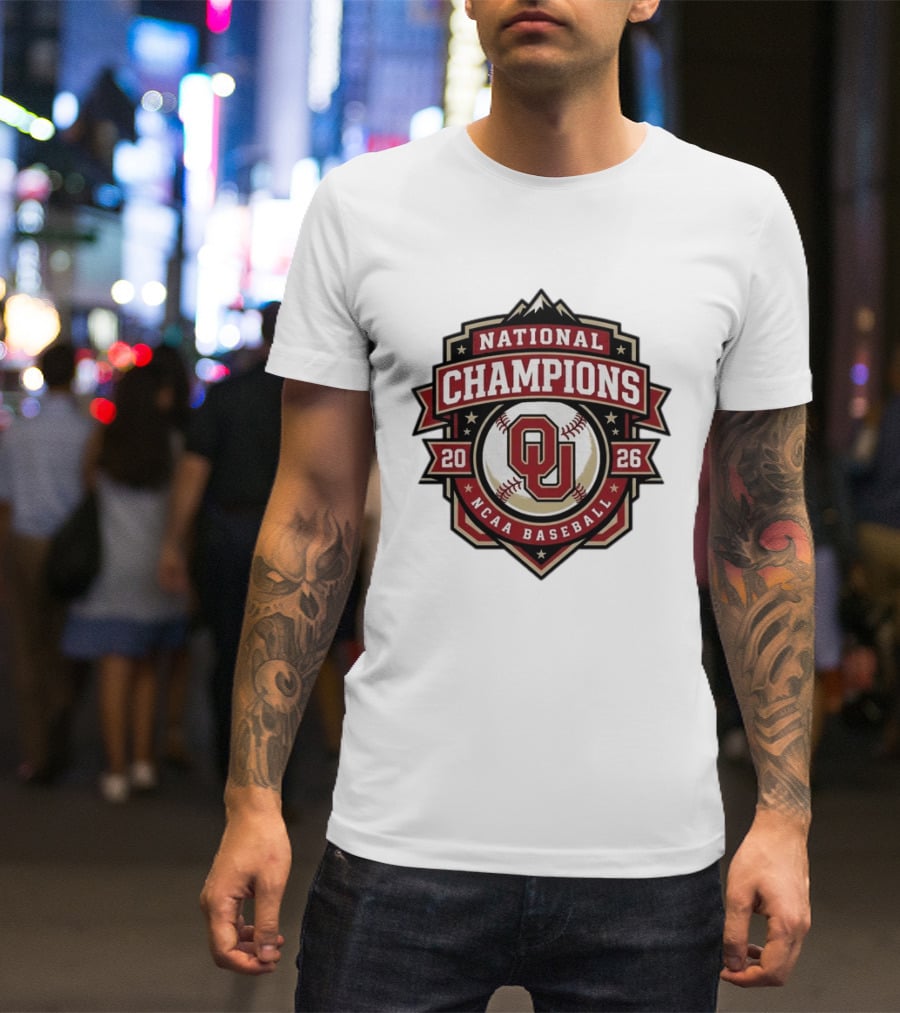 Oklahoma Sooners 2026 National Champions NCAA Baseball CWS T-Shirt