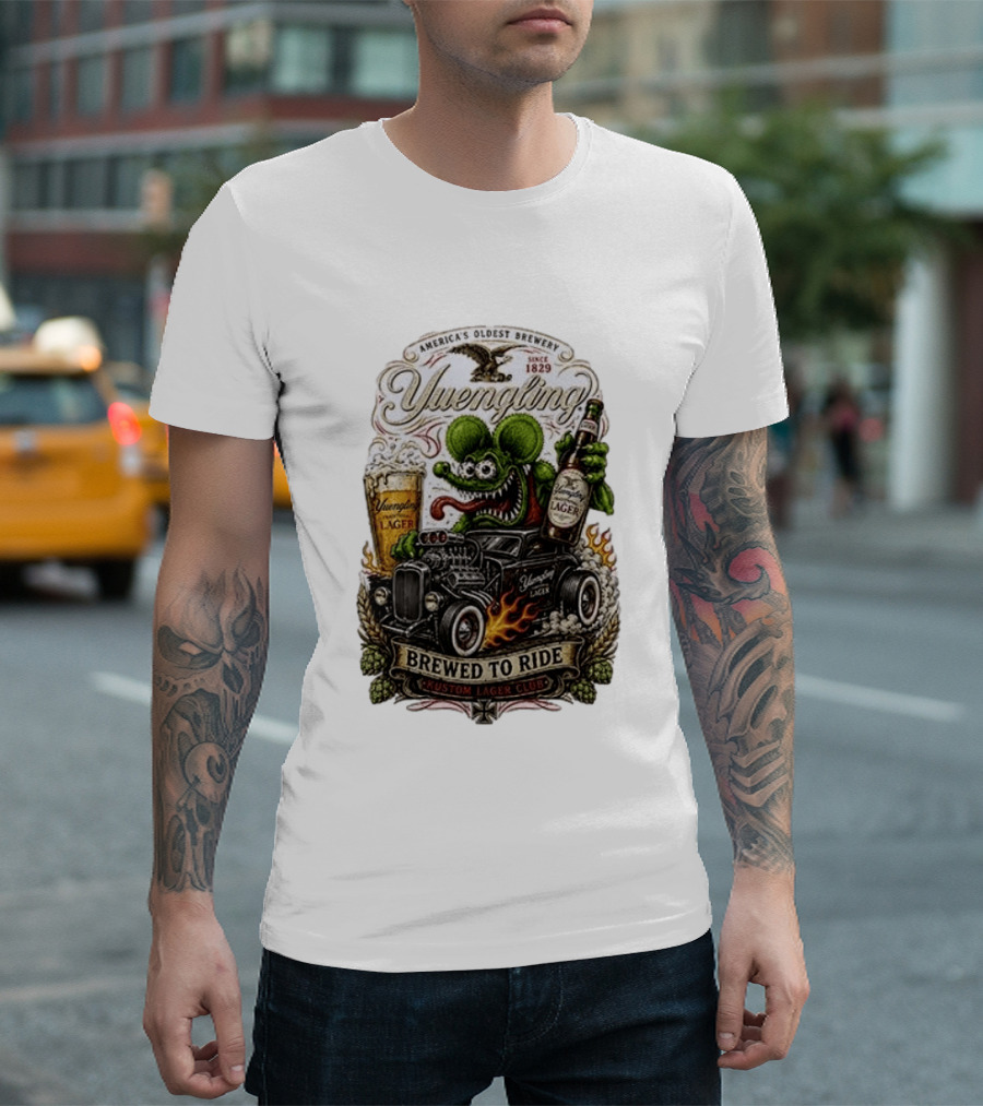 Yuengling Rat Fink Brewed To Ride Kustom Lager Club America's Oldest Brewery Since 1829 T-Shirt