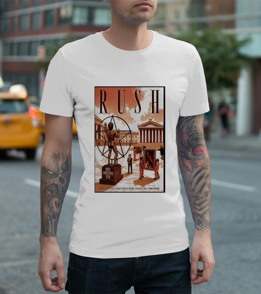 RUSH Fifty Something Tour Philadelphia Xfinity Mobile Arena Aug 21 23 2026 T-Shirt