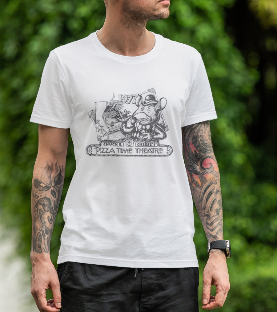 Chuck E Cheese's Pizza Time Theatre Vintage 1977 Pong Game Promo T-Shirt