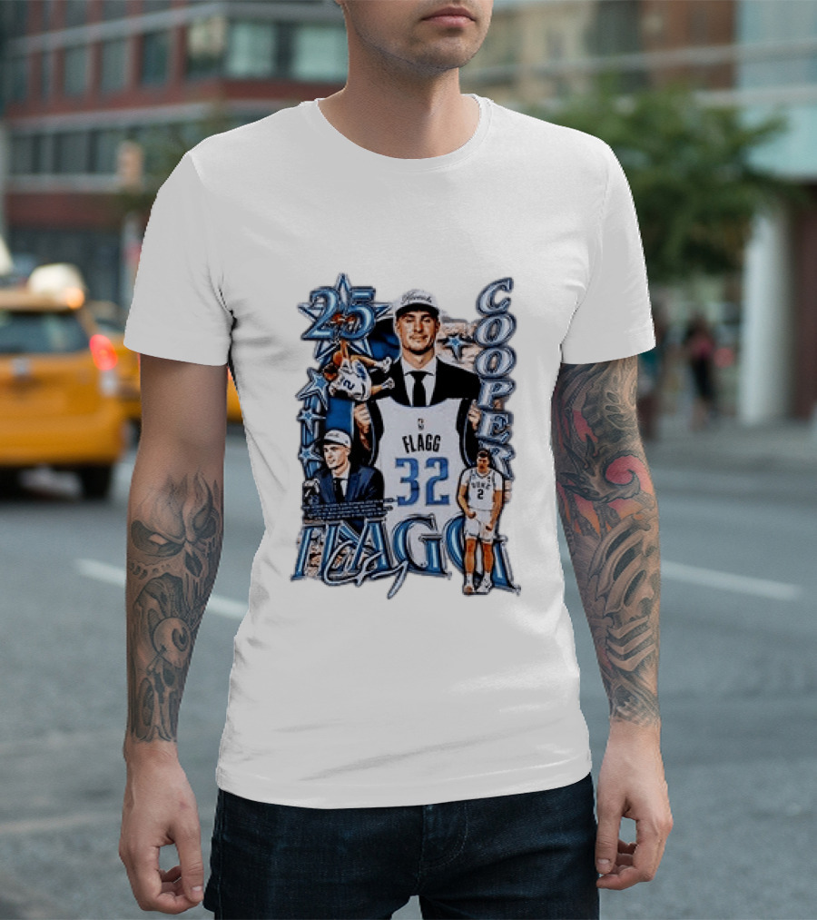 Dallas Mavericks Cooper Flagg Draft Day Selection Number 32 T-Shirt