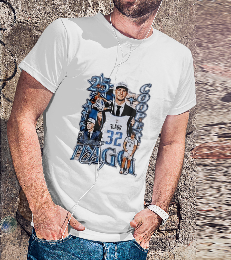 Dallas Mavericks Cooper Flagg Draft Day Selection Number 32 T-Shirt