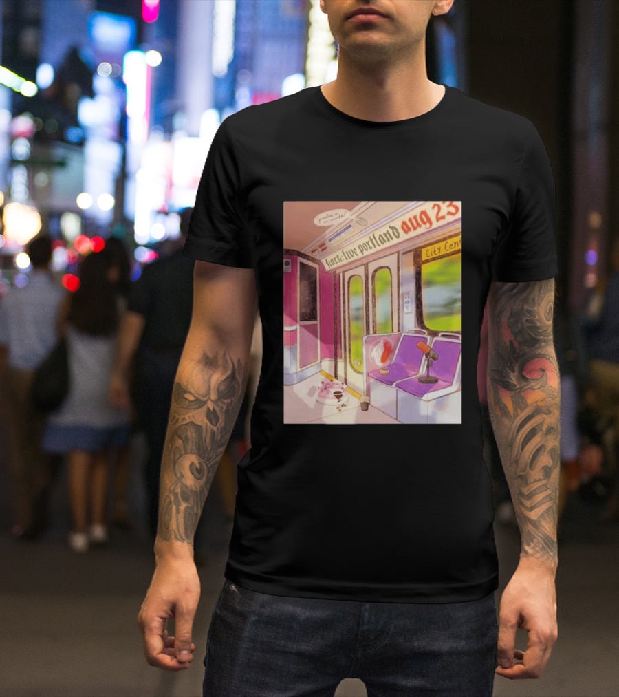 Fear& Live Portland Aug 23 Subway Scene With City Center Graffiti And Microphone T-Shirt