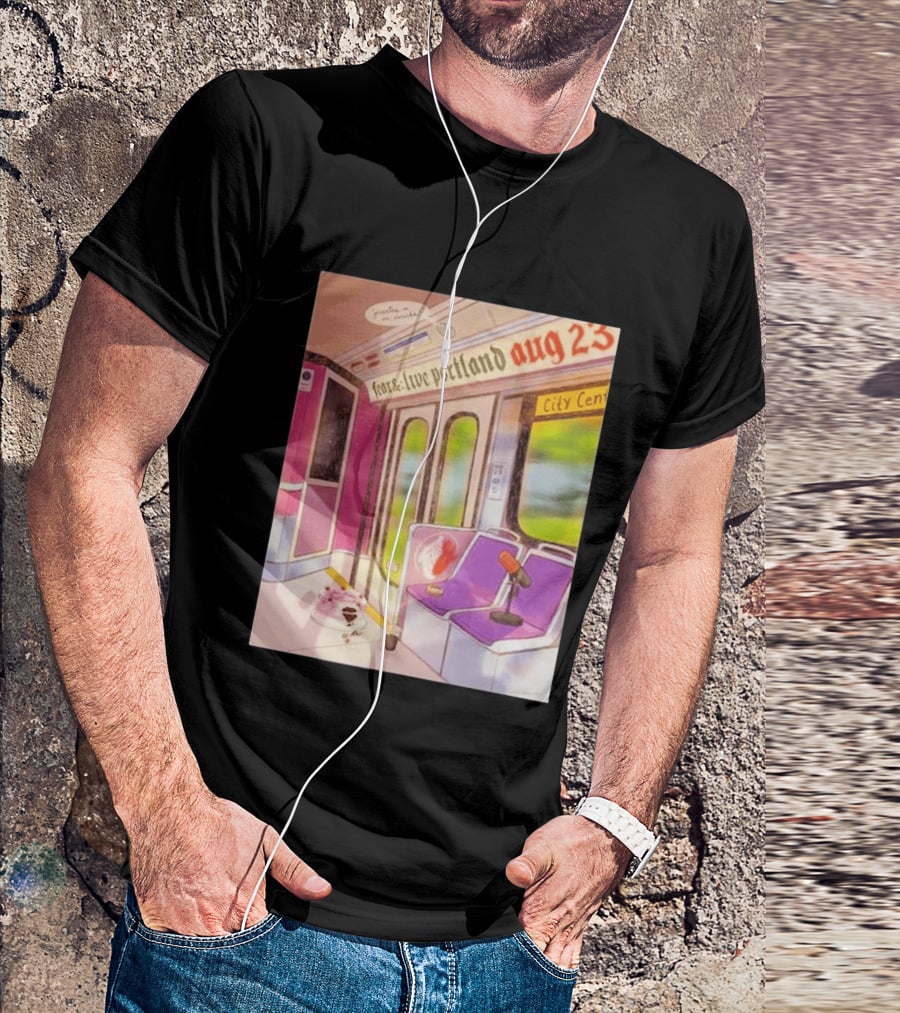 Fear& Live Portland Aug 23 Subway Scene With City Center Graffiti And Microphone T-Shirt
