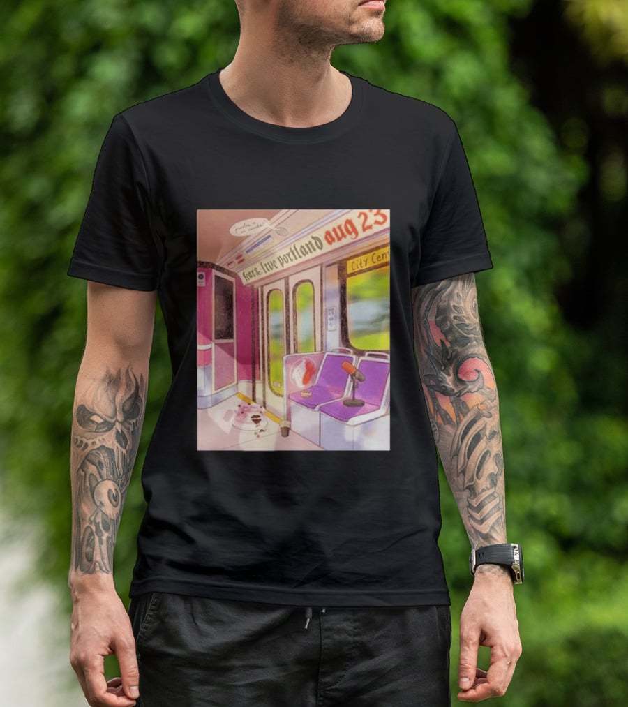 Fear& Live Portland Aug 23 Subway Scene With City Center Graffiti And Microphone T-Shirt