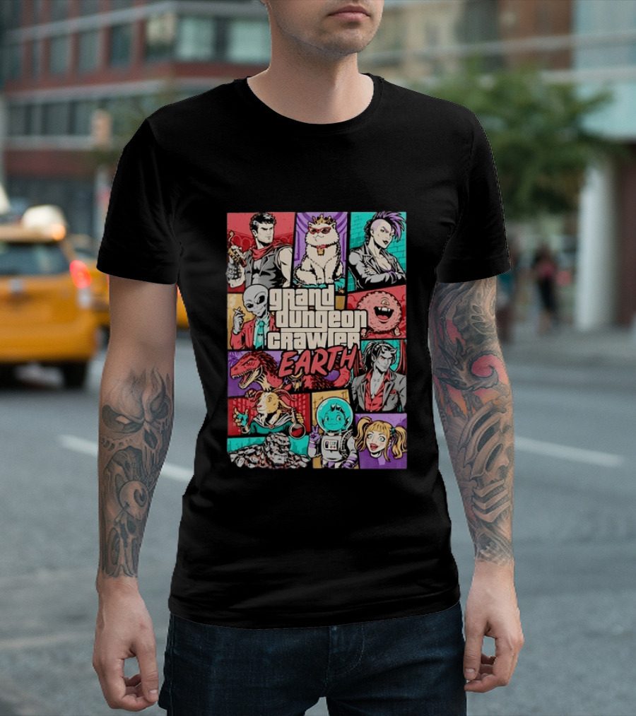 Grand Dungeon Crawler Earth Fantasy Characters Compilation T-Shirt