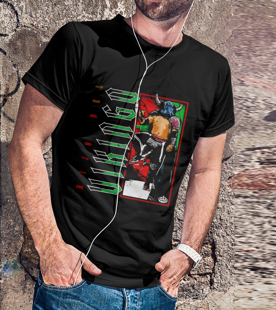 Hijo Del Vikingo Lucha Libre Wrestler Demon Mask Green Red White T-Shirt