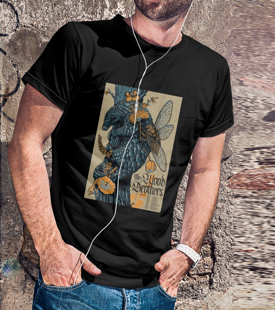 The Wood Brothers August 20 2026 Nashville TN Tour Pangolin And Cicada T-Shirt