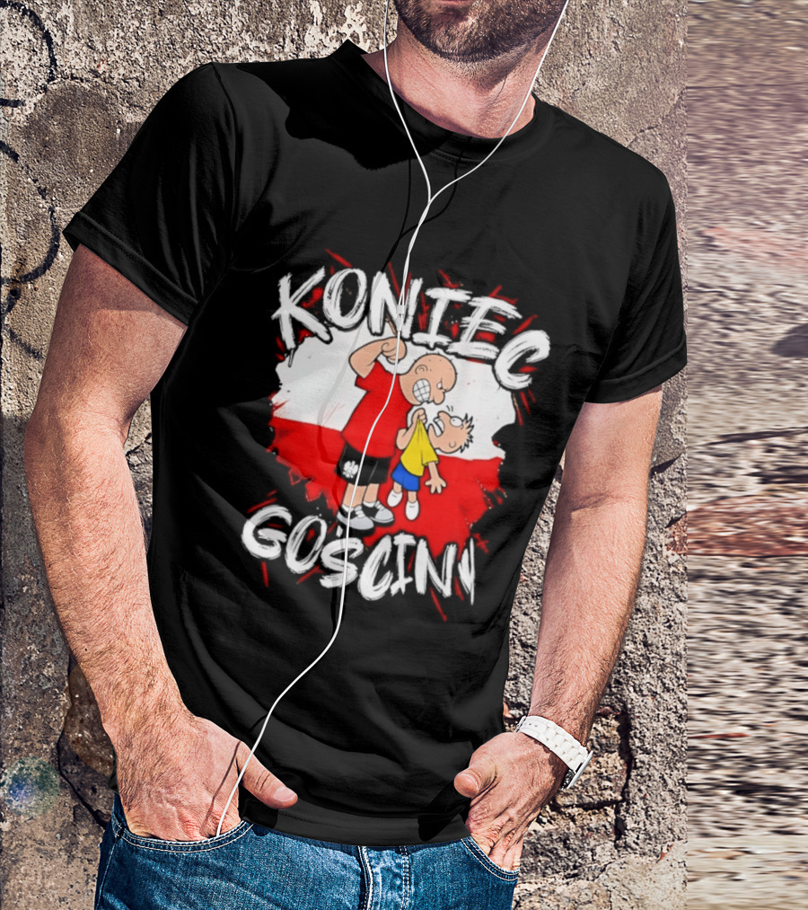 Koniec Gosciny Polish Football Cartoon Polska Flag T-Shirt