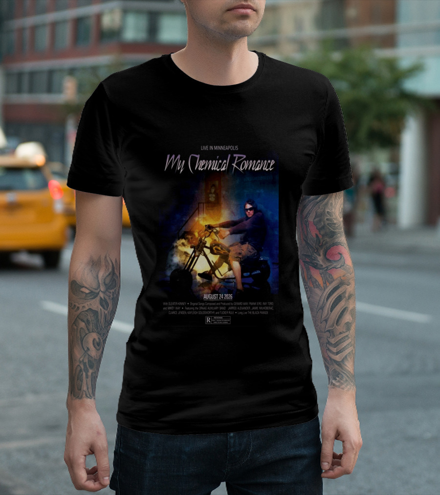 Live In Minneapolis My Chemical Romance August 24 2026 With Sleater Kinney T-Shirt