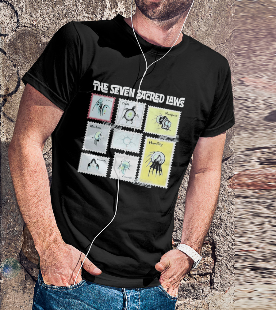 Native American The Seven Sacred Laws Love Truth Respect Wisdom Humility Honesty Courage T-Shirt