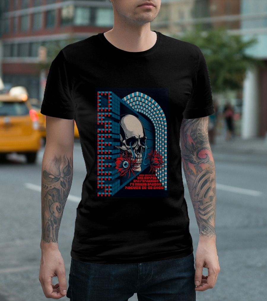 OSEES Knights Of The Crimson Eye San Francisco Chapel August 26 29 2026 Skull Spiral T-Shirt