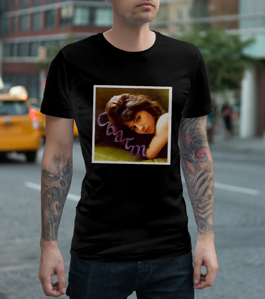 Clairo Charm Album Cover Art Vintage Portrait With Purple T-Shirt