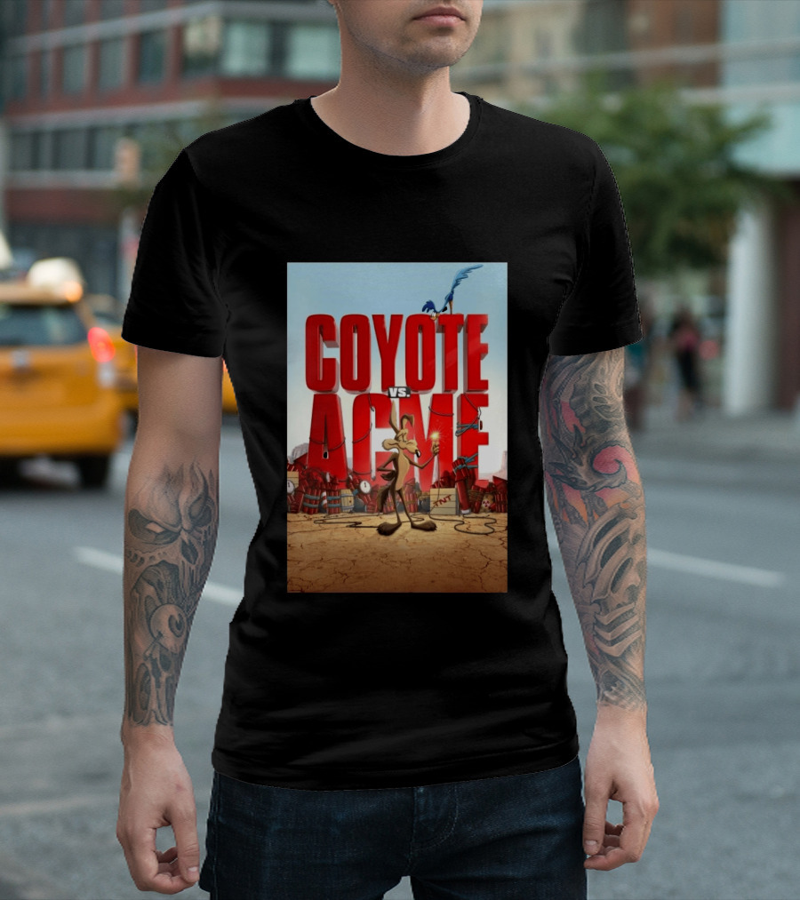 Coyote Vs. Acme Explosive Showdown With Cartoon Rivals T-Shirt