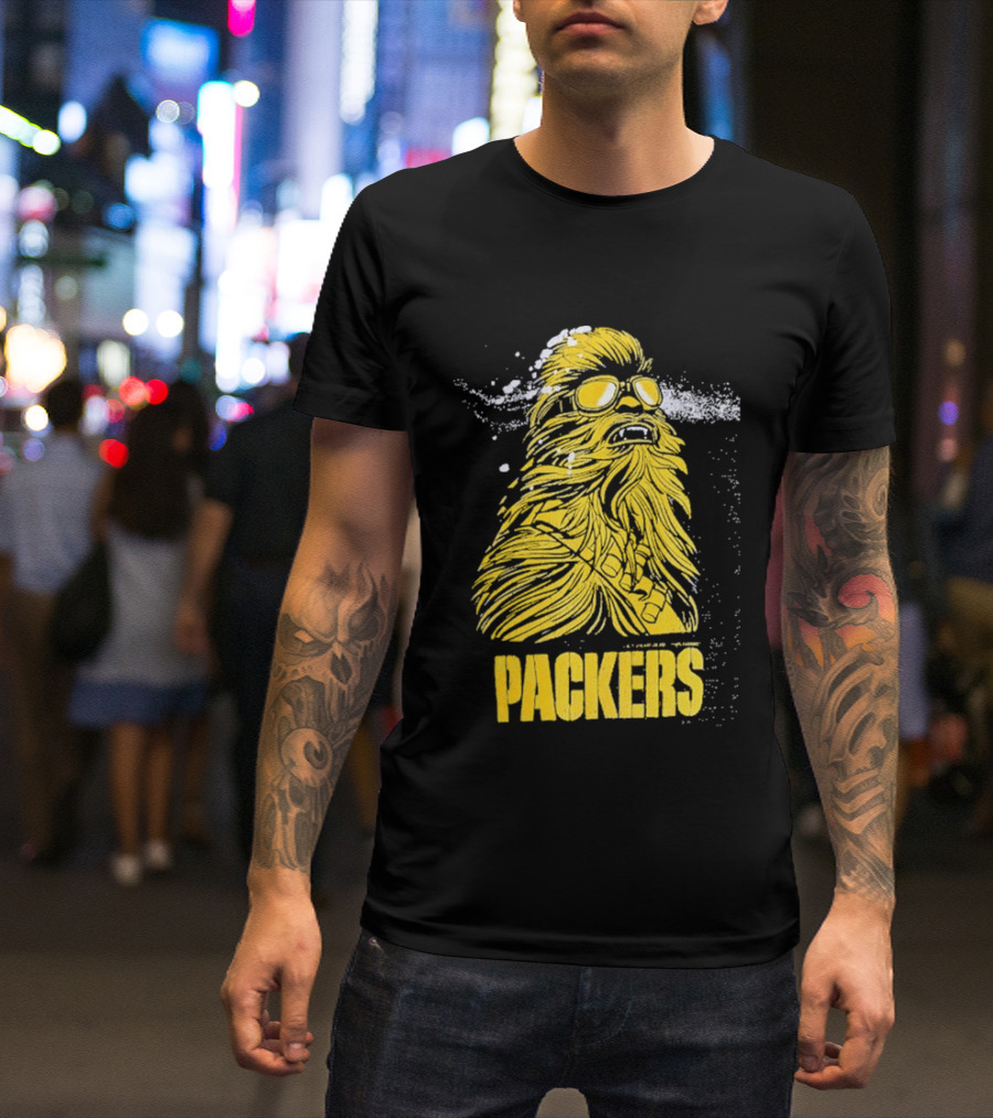 Disney Marvel Chewbacca Packers Collaboration Star Wars X Green Bay Fan T-Shirt
