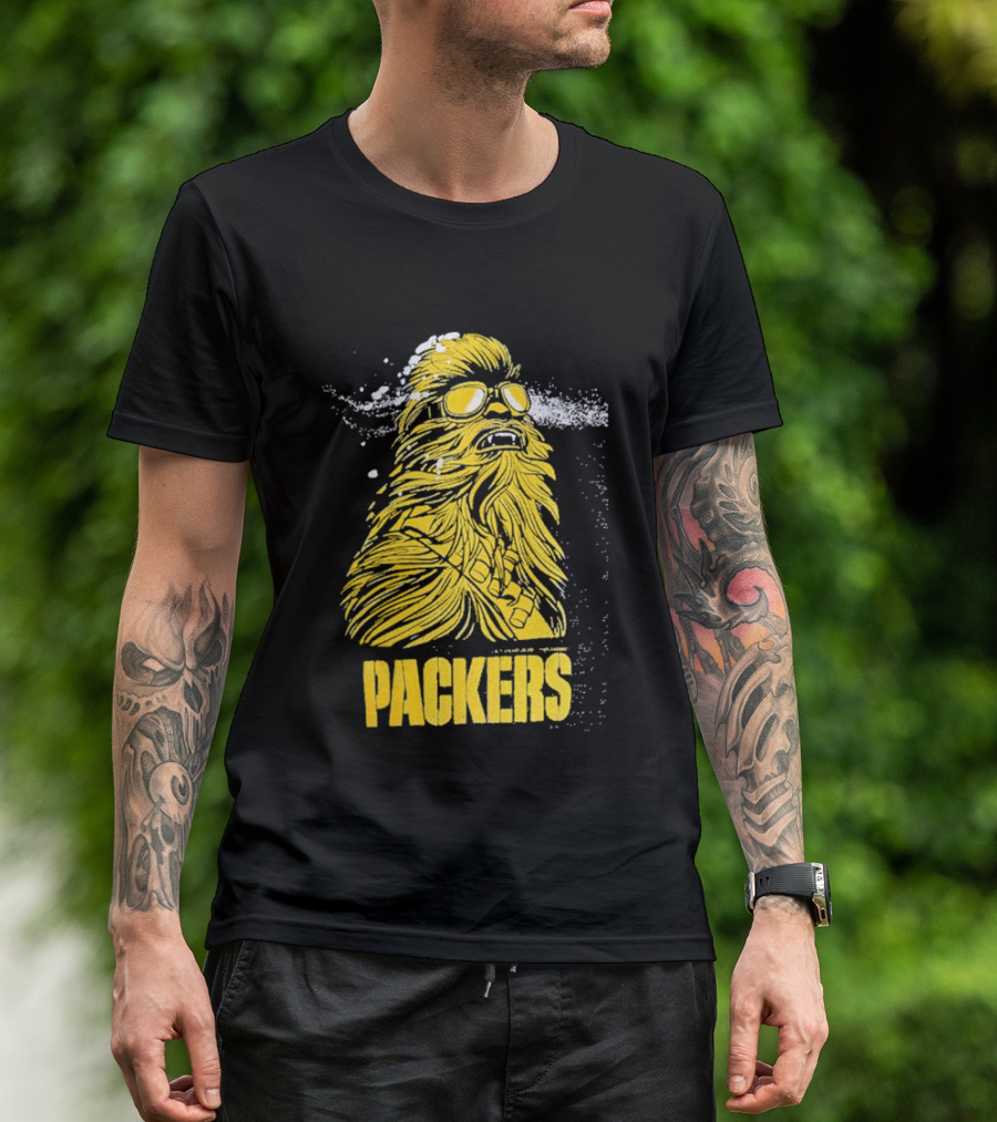 Disney Marvel Chewbacca Packers Collaboration Star Wars X Green Bay Fan T-Shirt