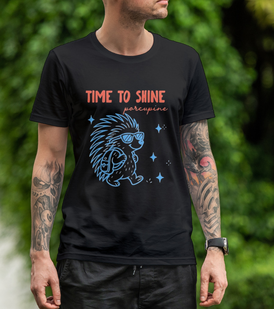 Time To Shine Porcupine Back To School Fun T-Shirt