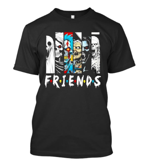 Friends Horror Movie Characters Halloween Scary Mask T-Shirt