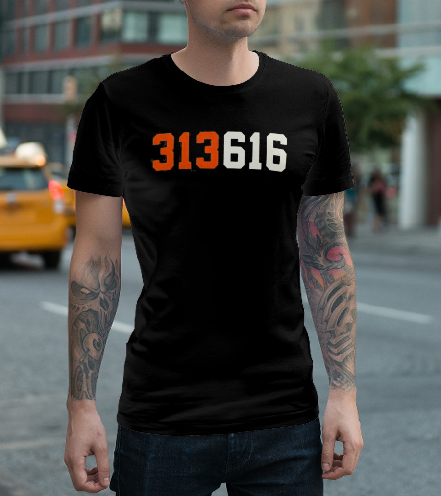 Isaac Teslaa 313 616 Retro Number T-Shirt