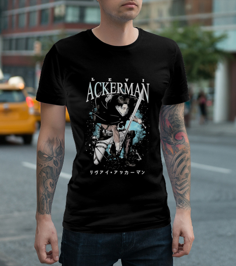Levi Ackerman 90s Bootleg Oversized AOT Attack On Titan Anime T-Shirt