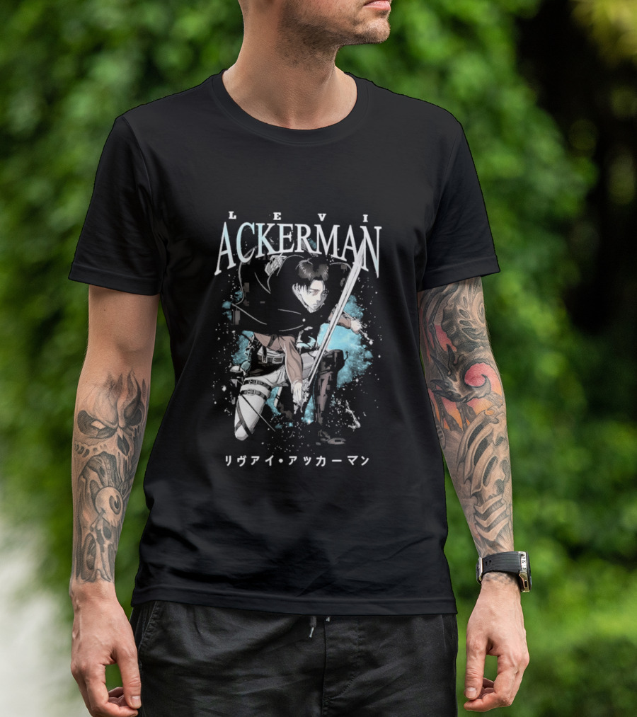 Levi Ackerman 90s Bootleg Oversized AOT Attack On Titan Anime T-Shirt