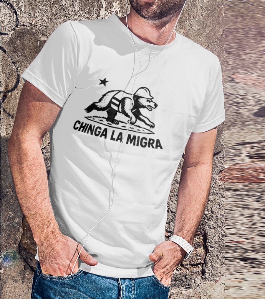 Bear Worker Chinga La Migra Star T-Shirt