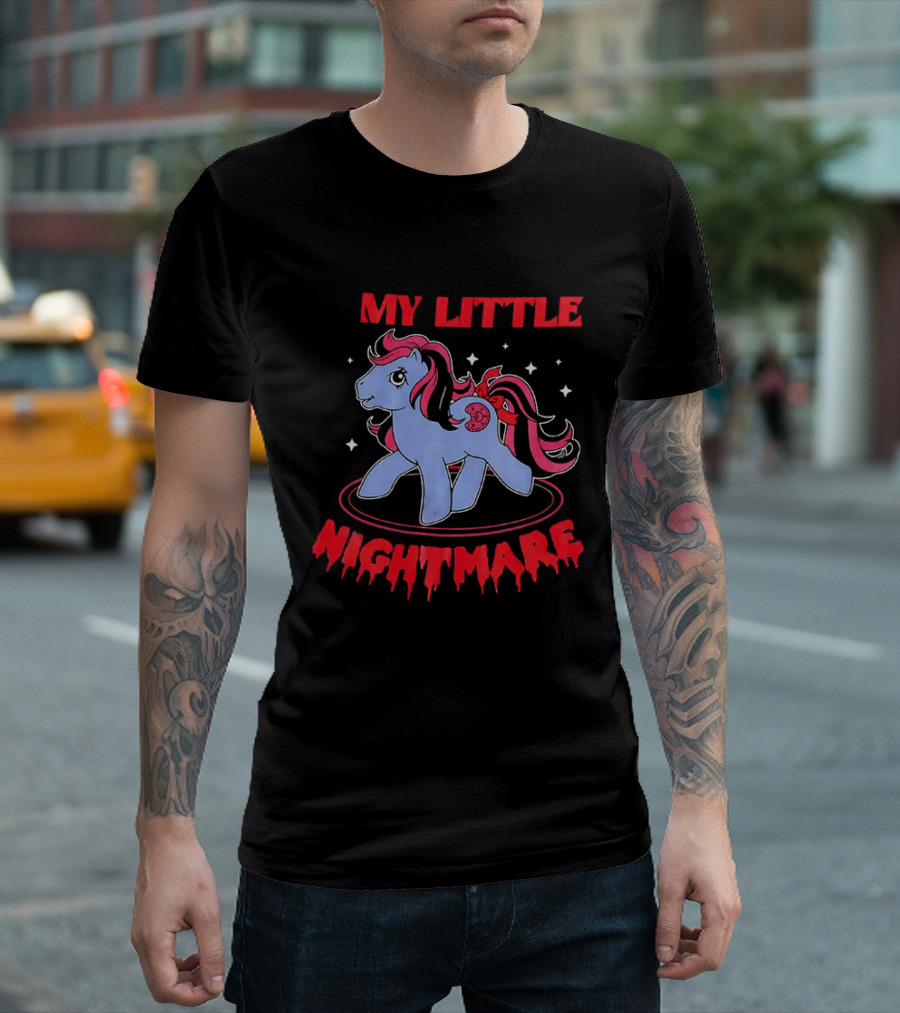 My Little Nightmare My Little Pony 80s Cartoon Dripping Red T-Shirt