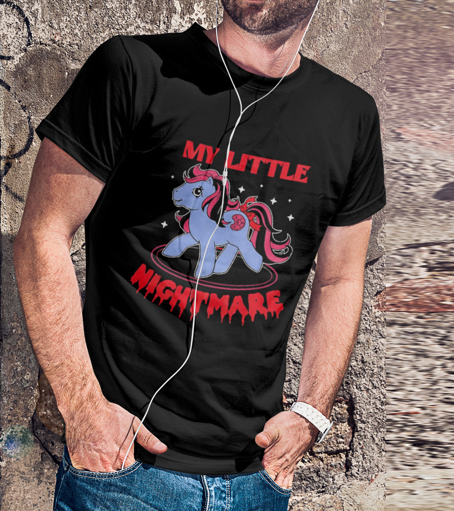 My Little Nightmare My Little Pony 80s Cartoon Dripping Red T-Shirt
