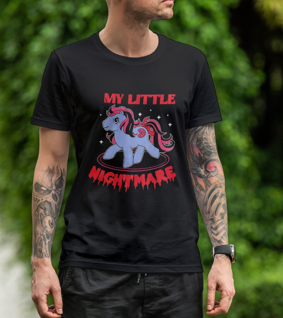 My Little Nightmare My Little Pony 80s Cartoon Dripping Red T-Shirt