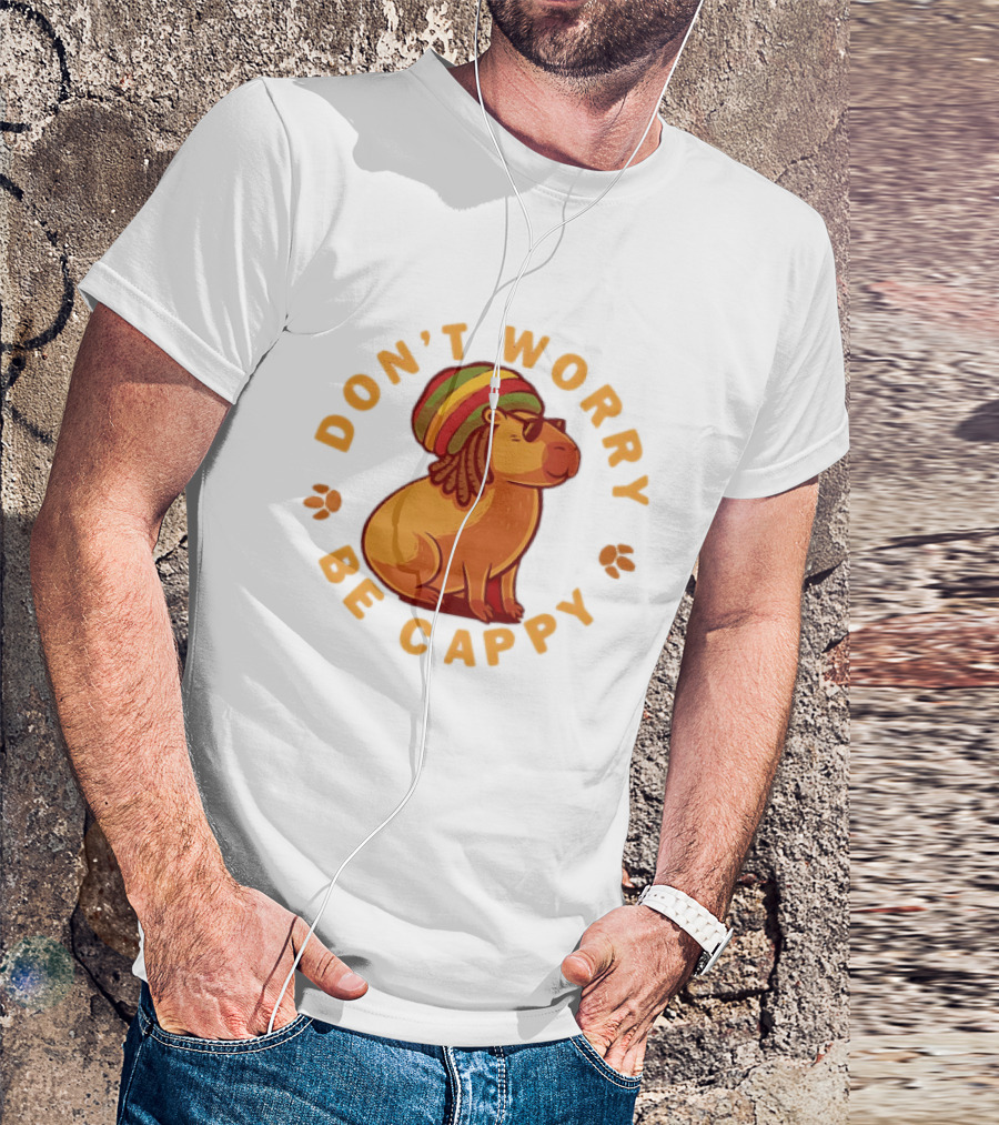 Don't Worry Be Cappy Reggae Rasta Capybara T-Shirt