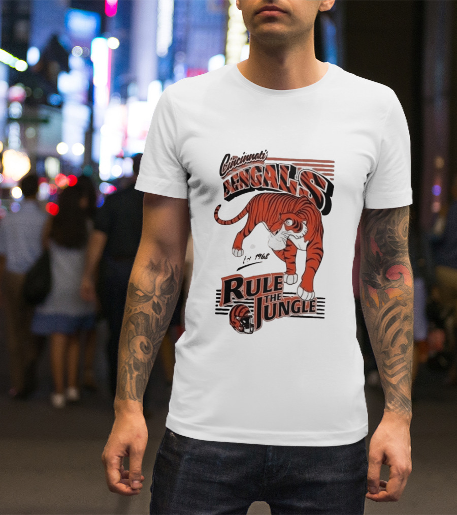 Cincinnati Bengals Rule The Jungle Tiger Graphic NFL Fan T-Shirt