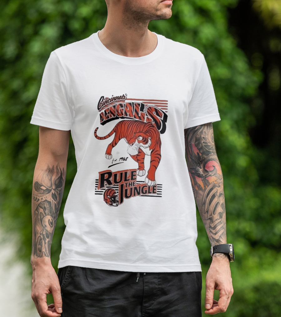 Cincinnati Bengals Rule The Jungle Tiger Graphic NFL Fan T-Shirt