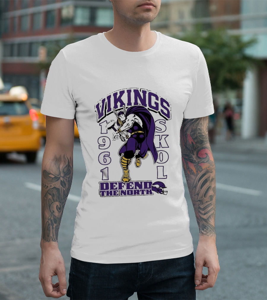 Vikings Skol 1961 Defend The North Thor Minnesota T-Shirt