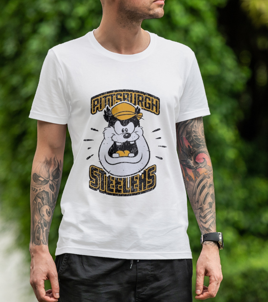 Pittsburgh Steelers Taz Distressed T-Shirt