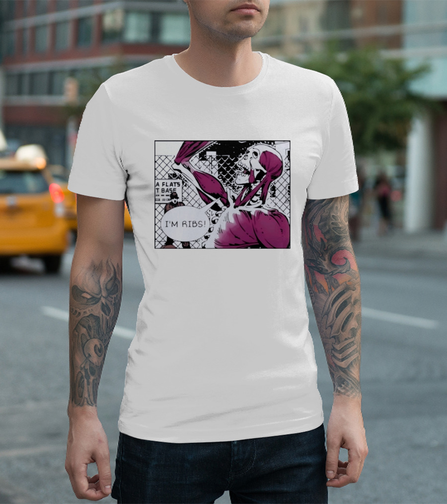 I'm Ribs Comic Panel Skeleton Pop Art Muscular Anatomy T-Shirt