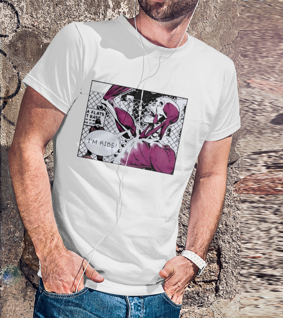 I'm Ribs Comic Panel Skeleton Pop Art Muscular Anatomy T-Shirt