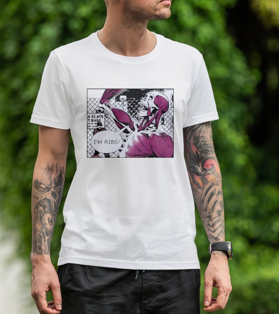 I'm Ribs Comic Panel Skeleton Pop Art Muscular Anatomy T-Shirt