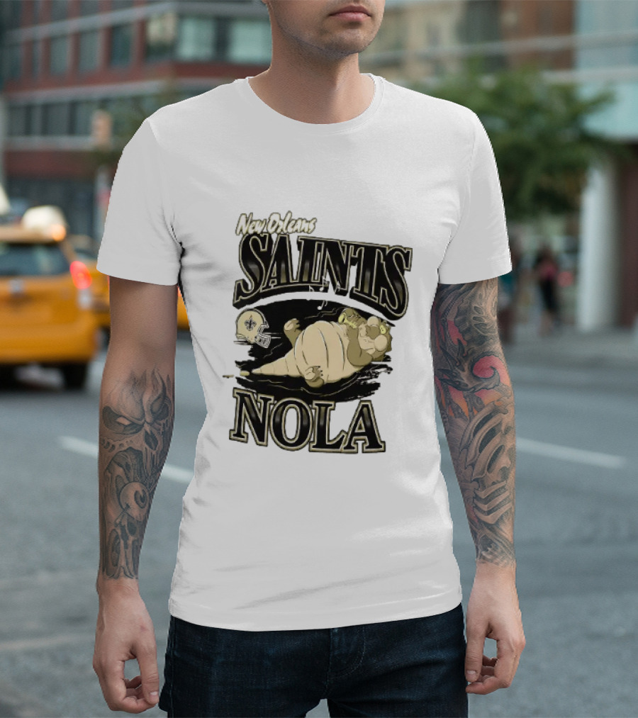 New Orleans Saints NOLA Disney Character Football T-Shirt