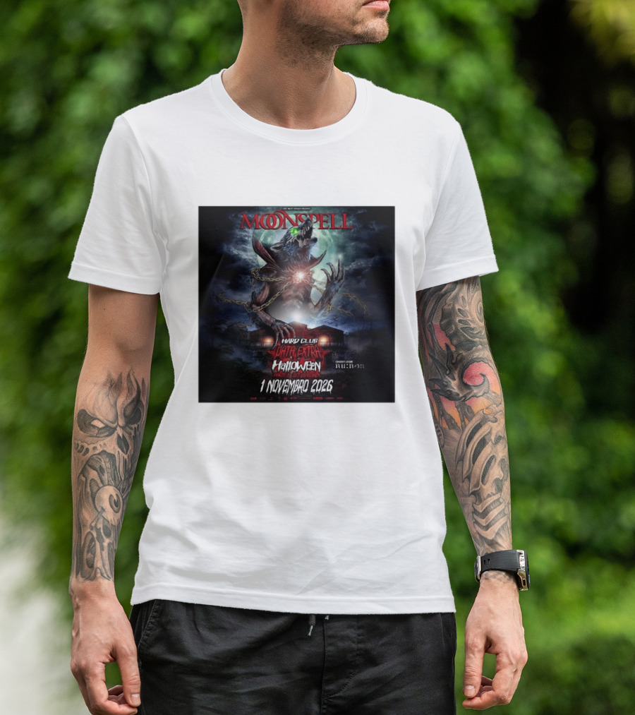 Moonspell Hard Club Data Extra 1 Novembro 2026 Halloween Concerto Especial Porto T-Shirt