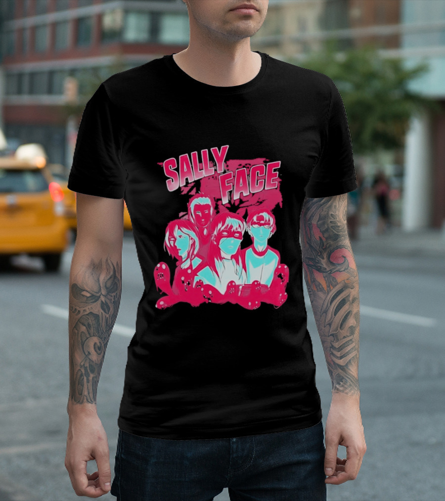 Sally Face Characters Group Indie Game Sal Fisher T-Shirt