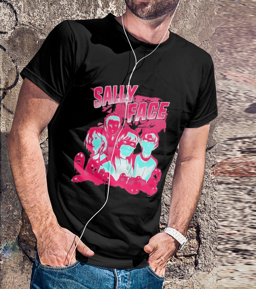 Sally Face Characters Group Indie Game Sal Fisher T-Shirt