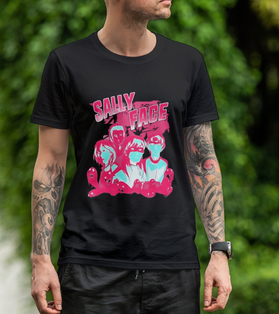 Sally Face Characters Group Indie Game Sal Fisher T-Shirt
