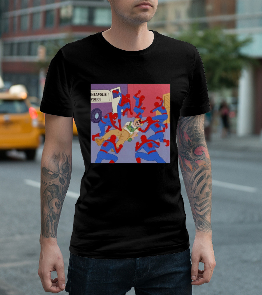 Spider Man Minneapolis Police Kicking Jake Lang T-Shirt