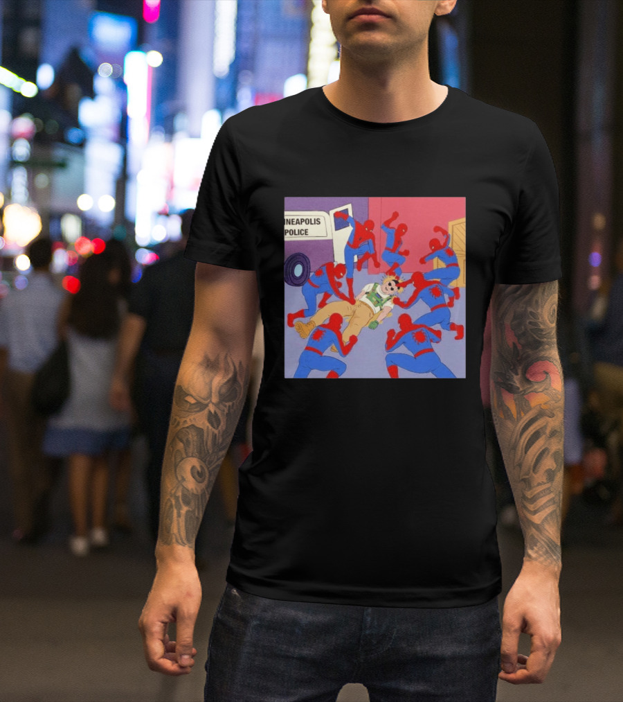 Spider Man Minneapolis Police Kicking Jake Lang T-Shirt