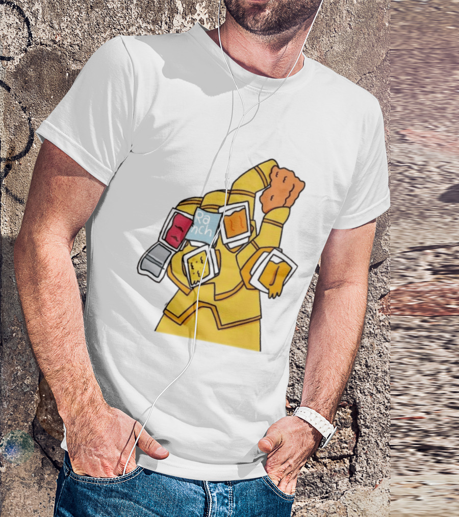 Infinity Gauntlet With Chicken Nugget And Sauce Containers Meme T-Shirt